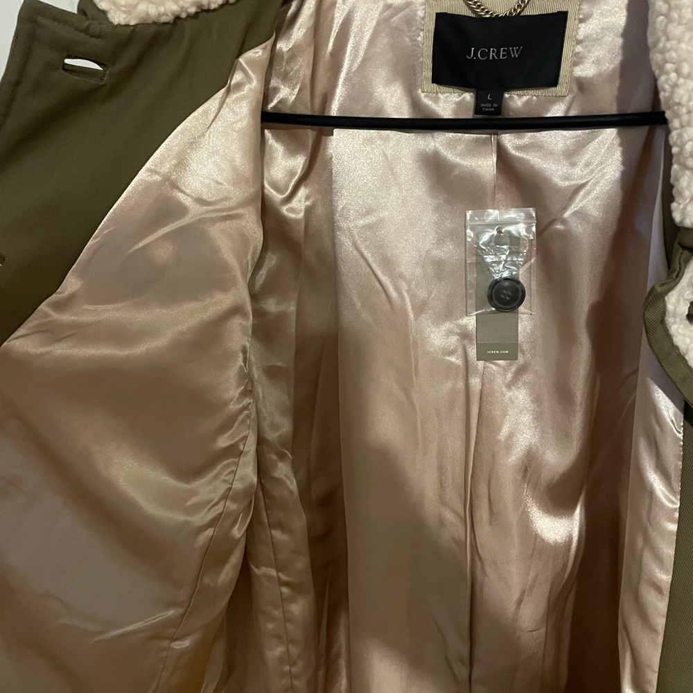 J.Crew NWT Teddy Sherpa Jacket Size L in Dust Ivory - Picture 10 of 11